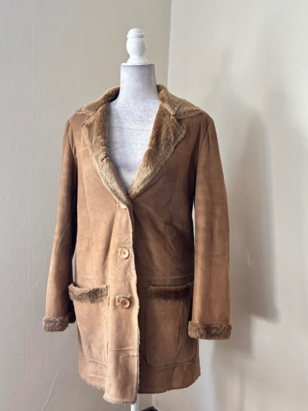 Vintage Y2K Faux Suede Sherpa Coat 🧸 - Picture 3 of 7